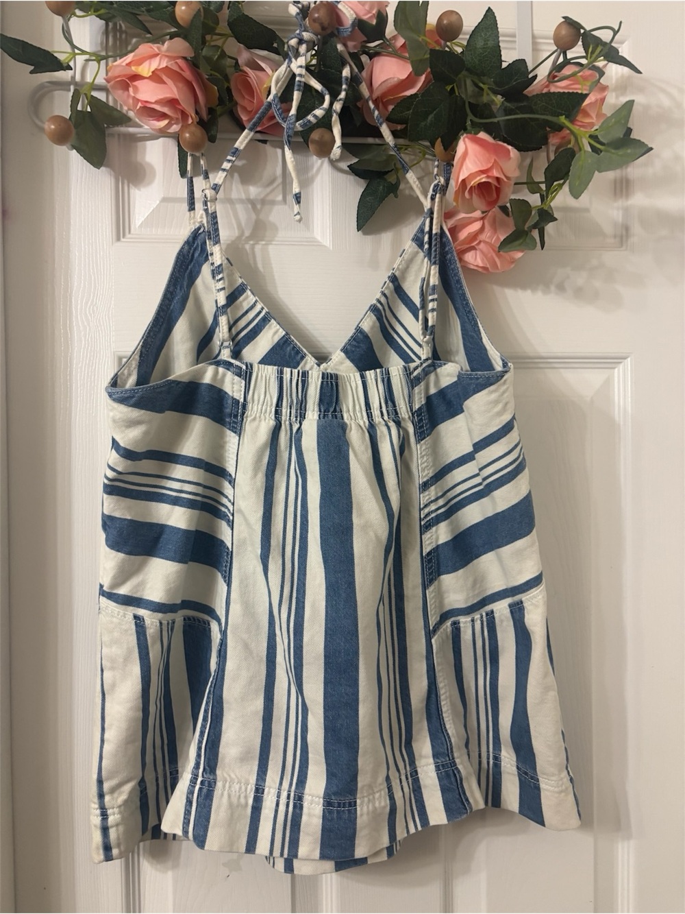 Universal Thread Blue and White Striped Halter Top - Picture 2 of 4